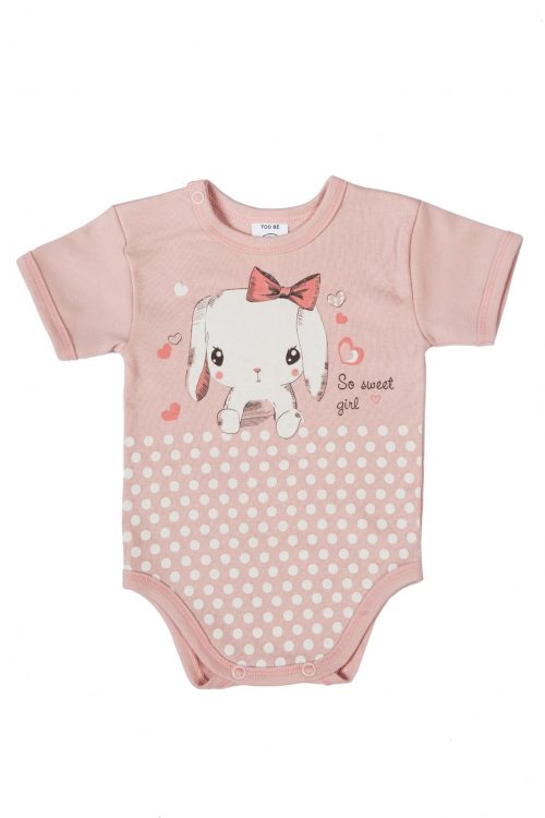 Body róż ze sitodrukiem kr.ręk.‘’Kokardka’’